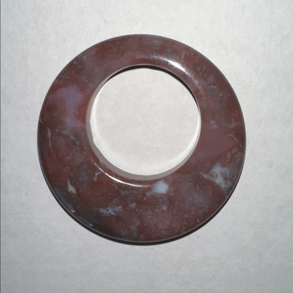Brown Circular Natural Stone Pendant 2” in diameter